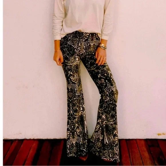 Free People Novella Royale Janis Bell Bottom Flare Velvet Pants NWT - Picture 7 of 10